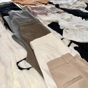 Stylish Women's Pants in Cream and Tan
